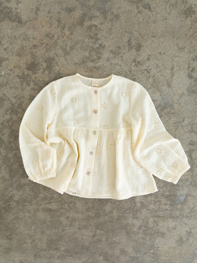 Flower crepe cardigan