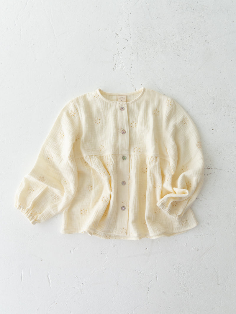 Flower crepe cardigan