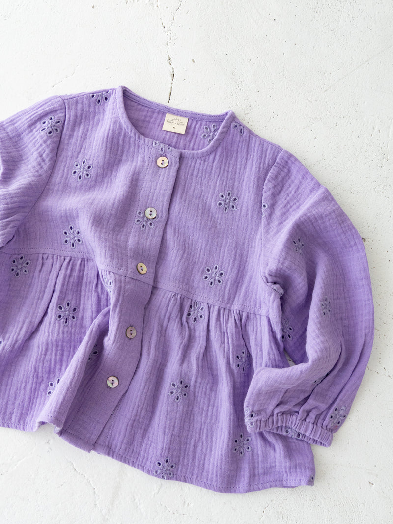 Flower crepe cardigan