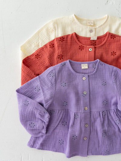Flower crepe cardigan
