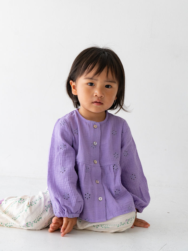 Flower crepe cardigan