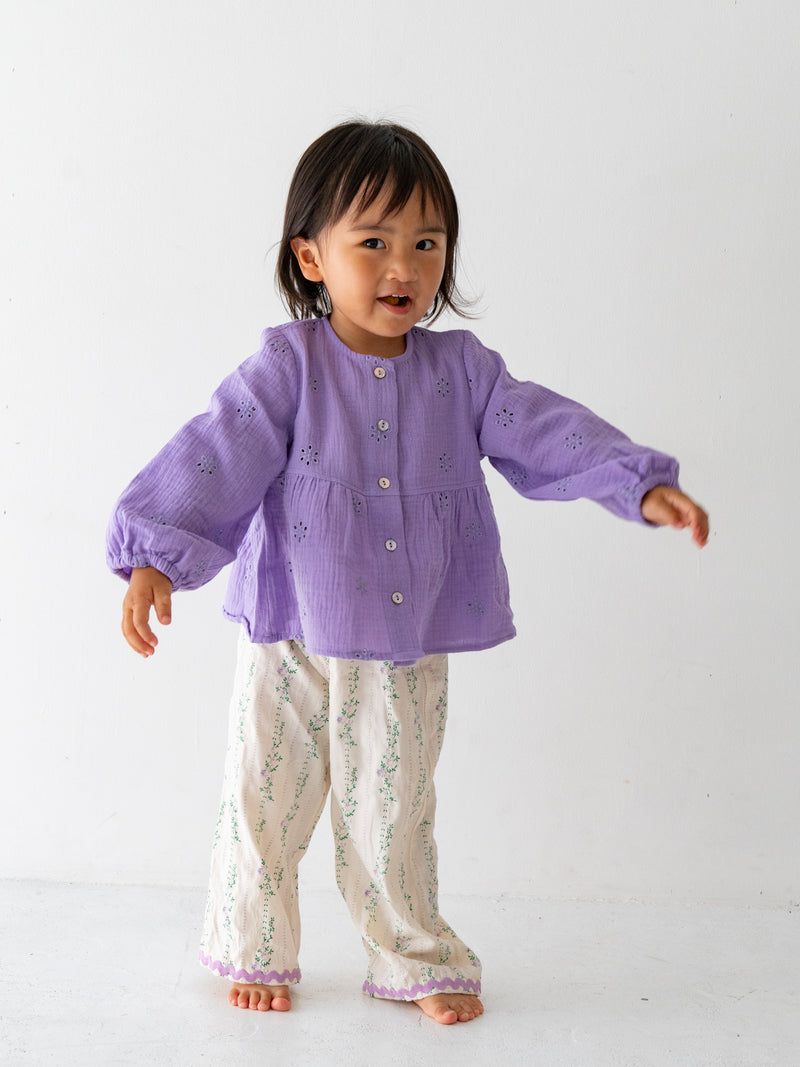 Flower crepe cardigan