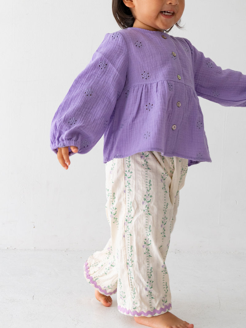 Flower crepe cardigan