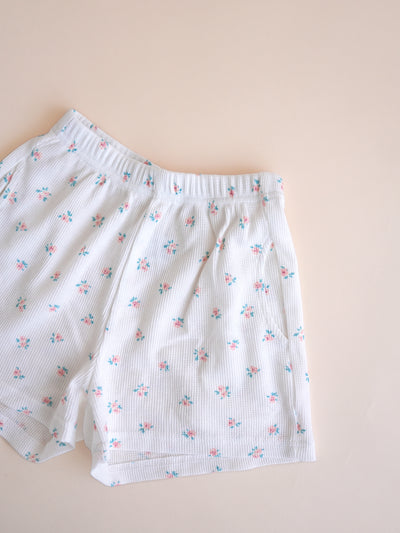 Flower waffle shorts