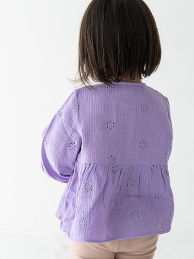 Flower crepe cardigan