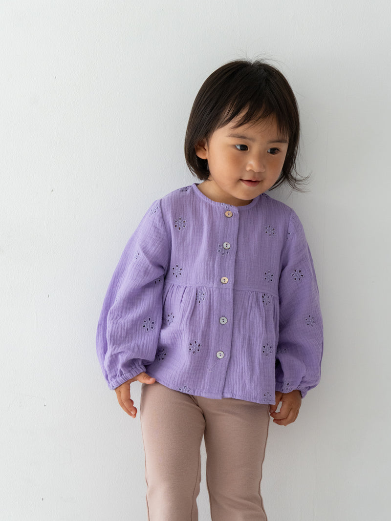 Flower crepe cardigan