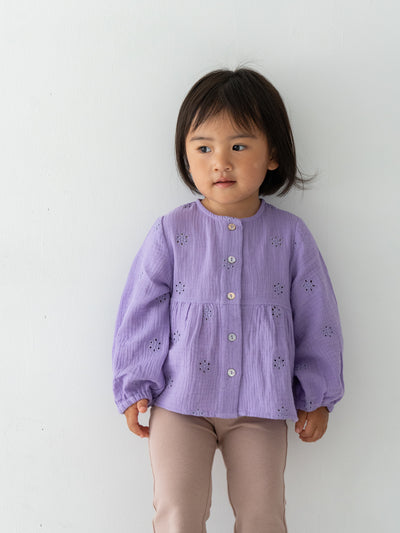 Flower crepe cardigan