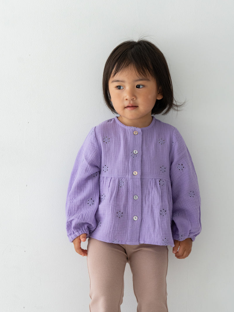 Flower crepe cardigan