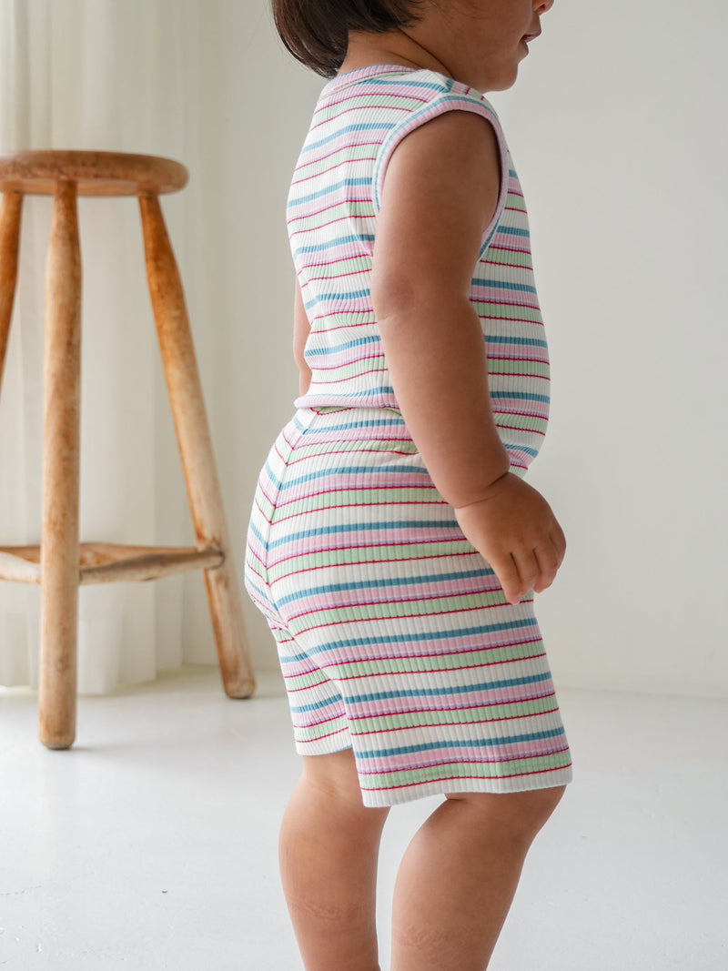 Multi stripe sleeveless