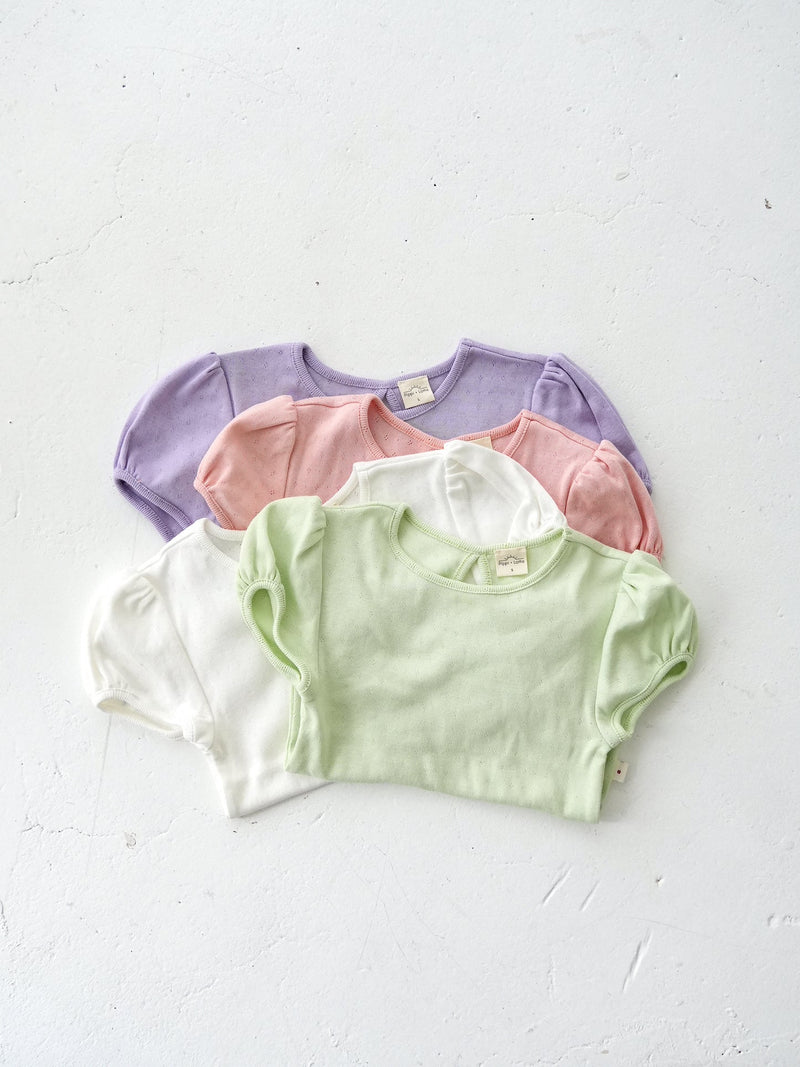 Eyelet puff tee