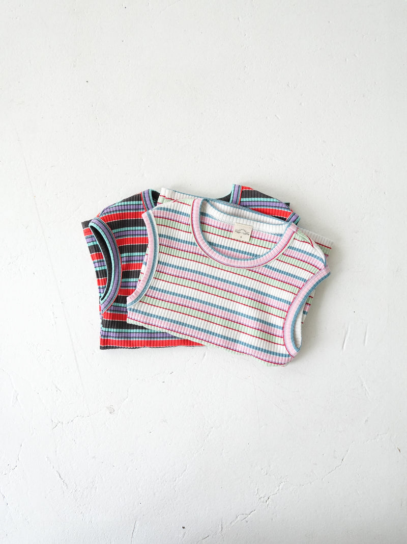 Multi stripe sleeveless