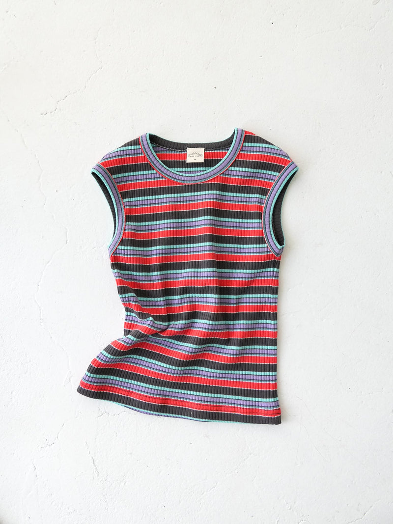 Multi stripe sleeveless