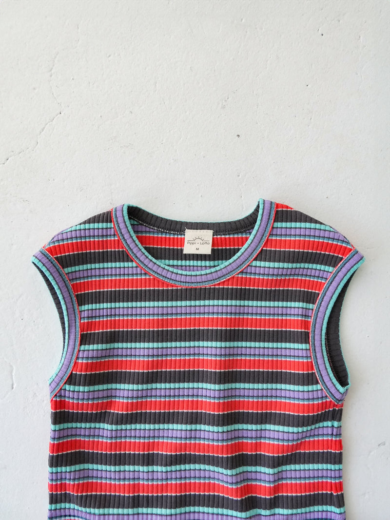 Multi stripe sleeveless