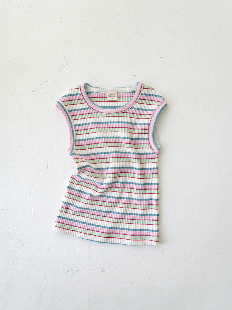 Multi stripe sleeveless