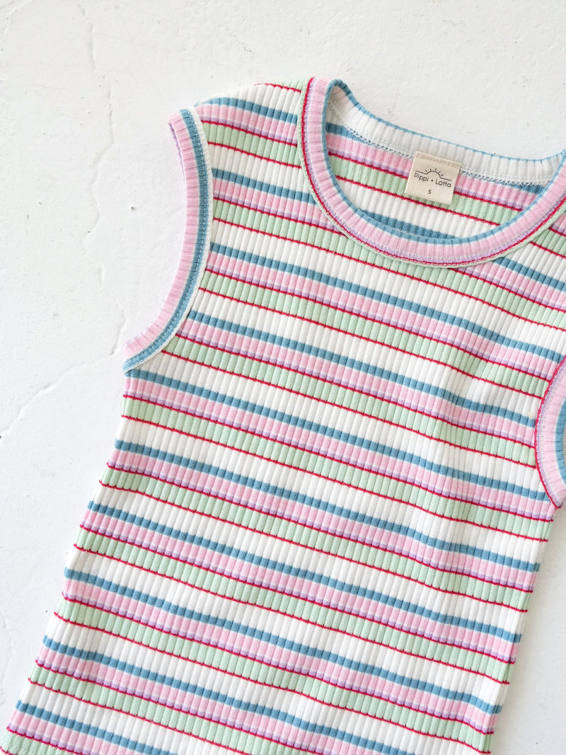 Multi stripe sleeveless