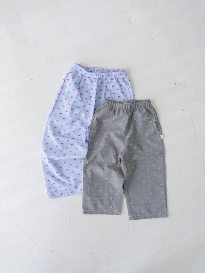 Gingham ribbon pants