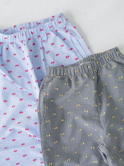 Gingham ribbon pants
