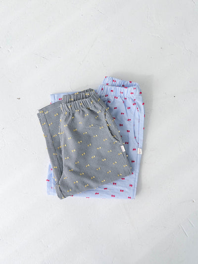 Gingham ribbon pants