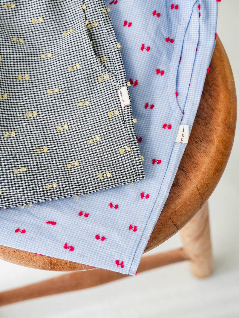 Gingham ribbon pants
