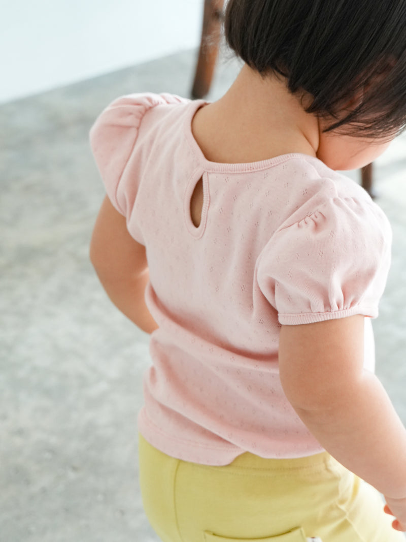 Eyelet puff tee