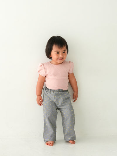 Gingham ribbon pants