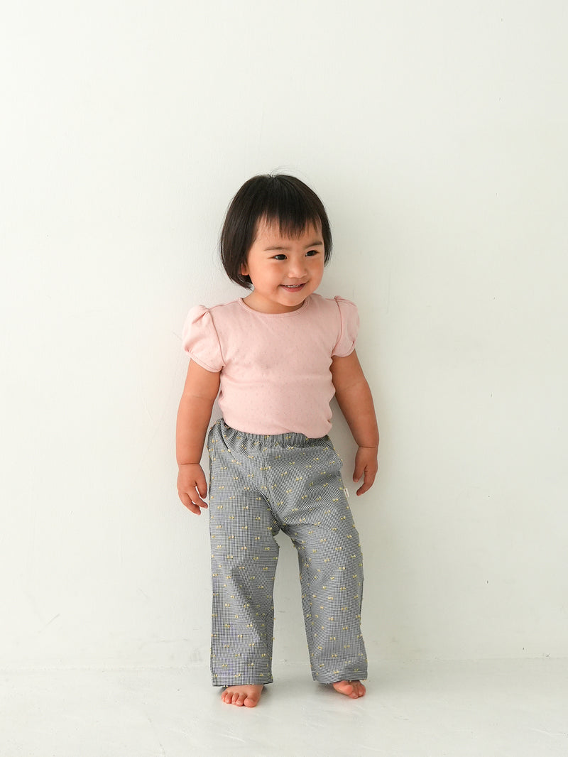 Gingham ribbon pants