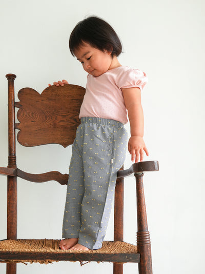 Gingham ribbon pants
