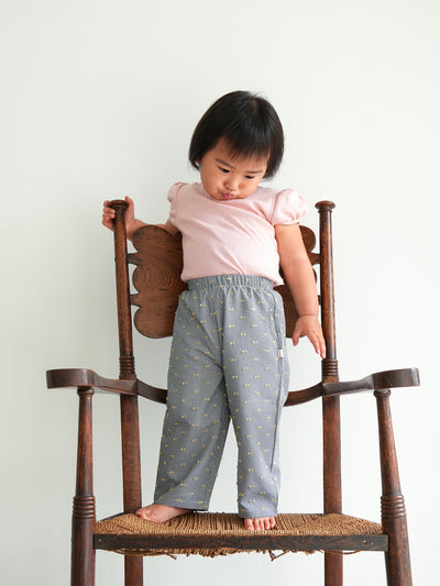 Gingham ribbon pants
